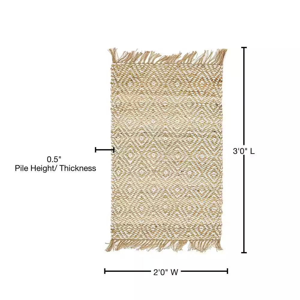 Braided Jute Assam Natural 2' 0 X 3' 0 Area Rug