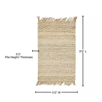 Braided Jute Assam Natural 2' 0 X 3' 0 Area Rug
