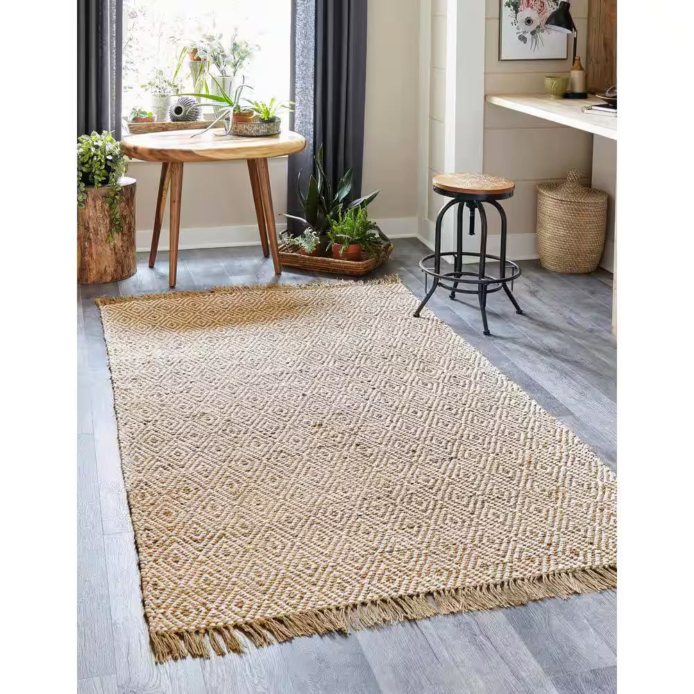 Braided Jute Assam Natural 2' 0 X 3' 0 Area Rug