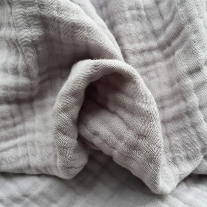 100% Organic Cotton Throw Blanket, 90X104 King Size Muslin Blankets for Adults, Couch, Plant Dyed, Breathable Lightweight Gauze Bed Throw Blanket All Season, Light Grey,